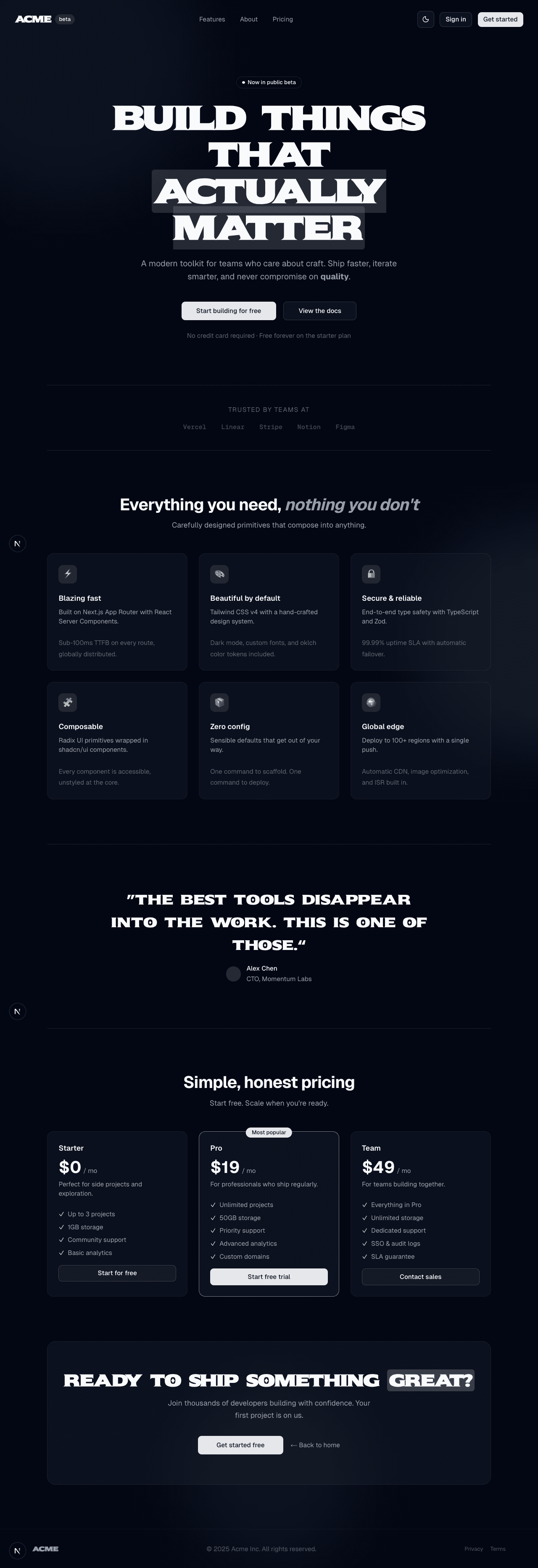 Landing page from a single prompt